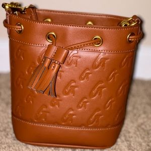 BRAND NEW GLAMAHOLIC LIFESTYLE MONOGRAM MINI BUCKET BAG BROWN